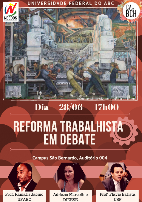 Cartaz da palestra "Reforma Trabalhista em Debate"